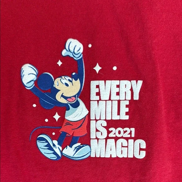Official 2021 runDisney Red Sweatshirt with Mickey Mouse - Picture 3 of 4